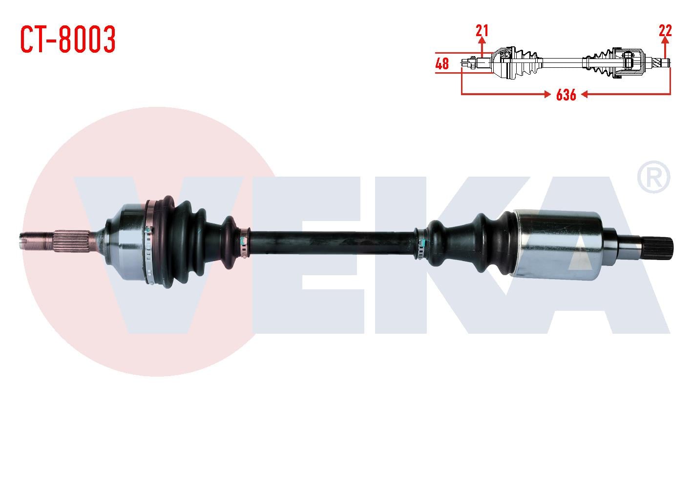 KOMPLE AKS SOL ON CITROEN C3 (FC) 1.4 HDI 70HP YAYLI TIP MA SANZIMAN UZUNLUK 636mm 2002-2009