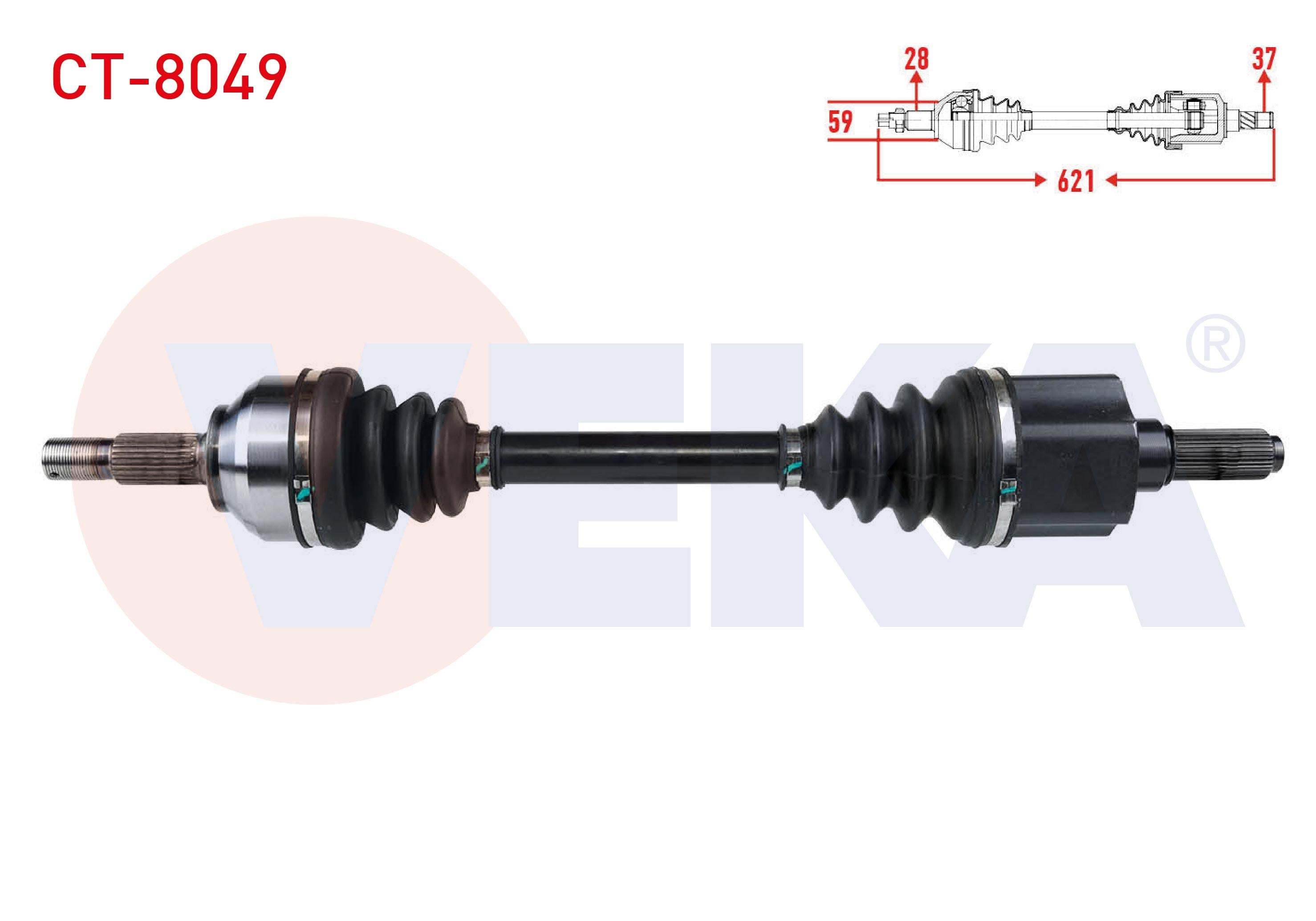 KOMPLE AKS SOL ON CITROEN C5 III (RD) 2.0 HDI A-T UZUNLUK 621mm 2008-2015