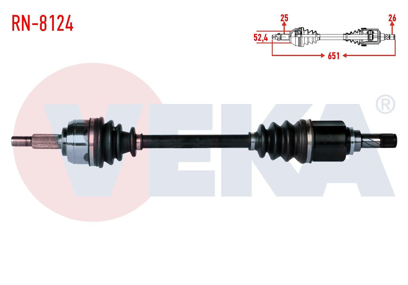 KOMPLE AKS SOL ON DACIA DOKKER 1.5 DCI UZUNLUK 651mm 2012-