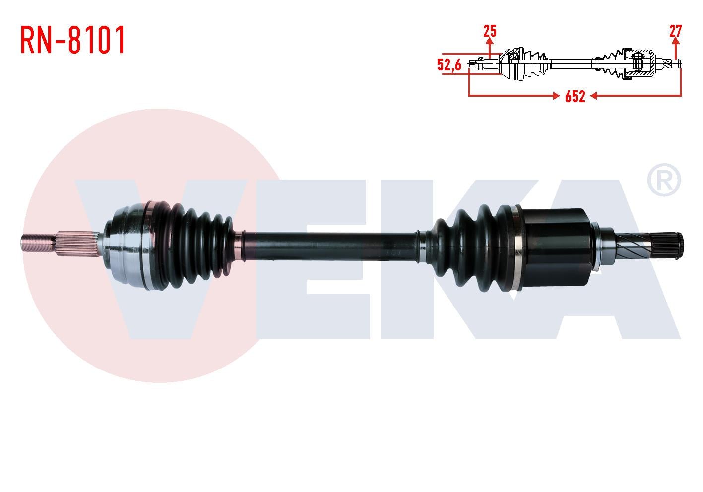 KOMPLE AKS SOL ON DACIA DUSTER 1.5 DCI 4X4 UZUNLUK 652mm 2012-