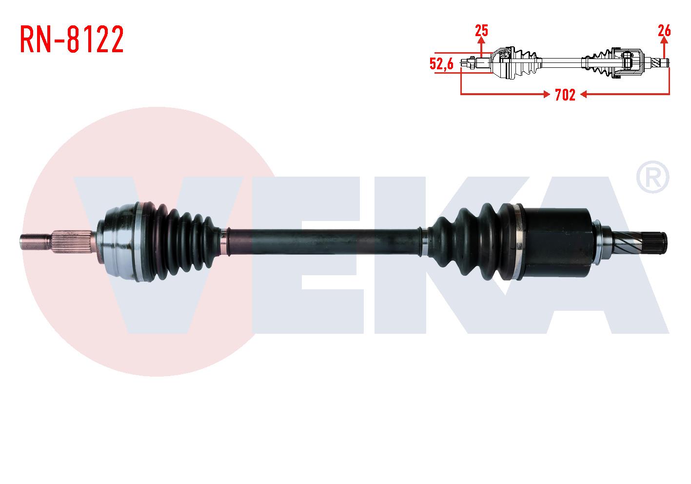 KOMPLE AKS SOL ON DACIA DUSTER 1.5 DCI 4X2 UZUNLUK 702mm 2012-