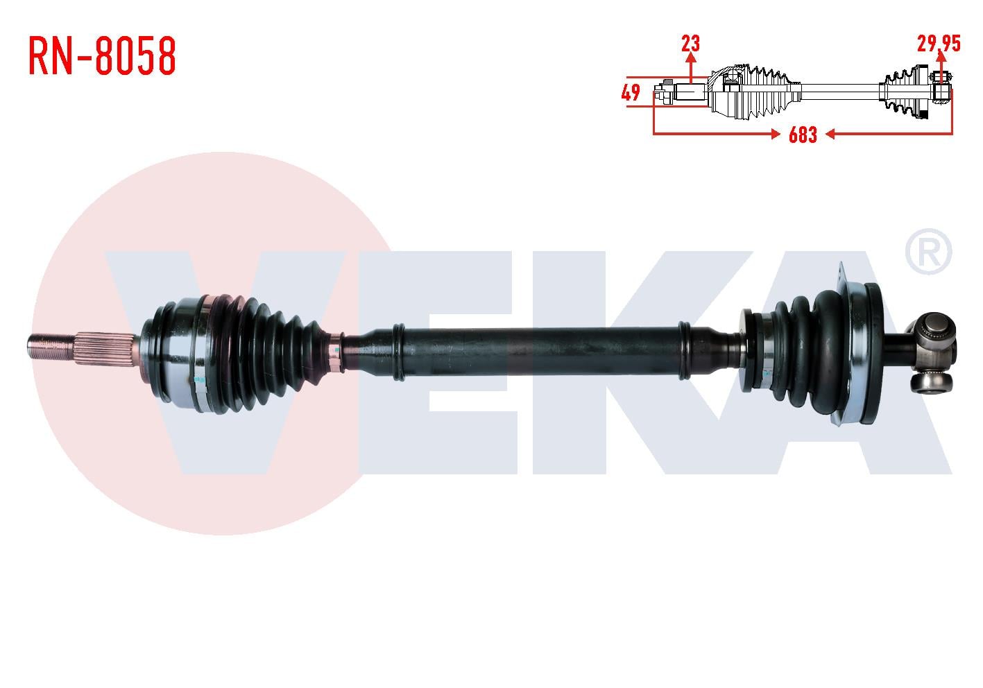 KOMPLE AKS SOL ON DACIA LOGAN (LS) 1.5 DCI UZUNLUK 682 mm 2004-2012