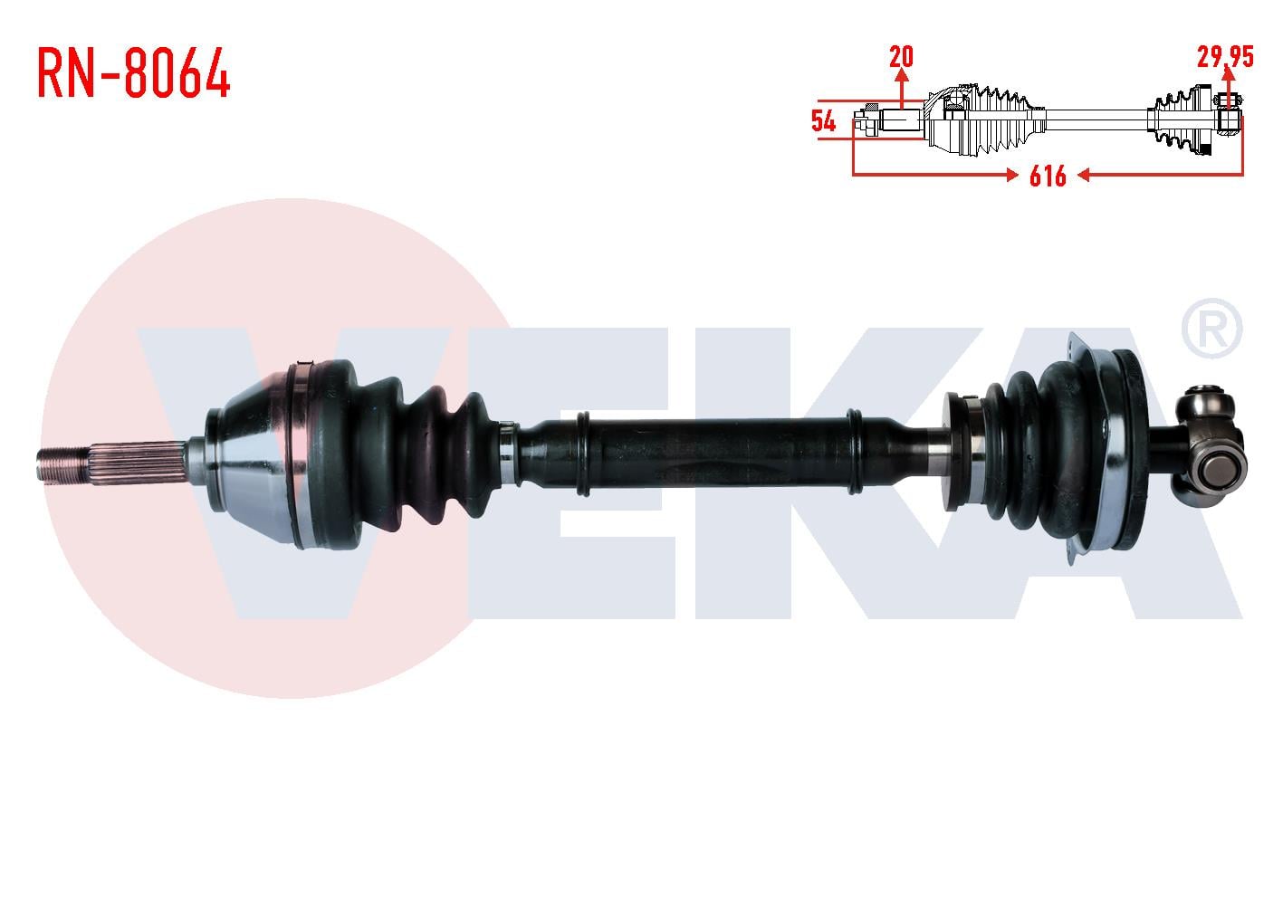 KOMPLE AKS SOL ON DACIA SOLENZA 1.4i UZUNLUK 616 mm 2003-