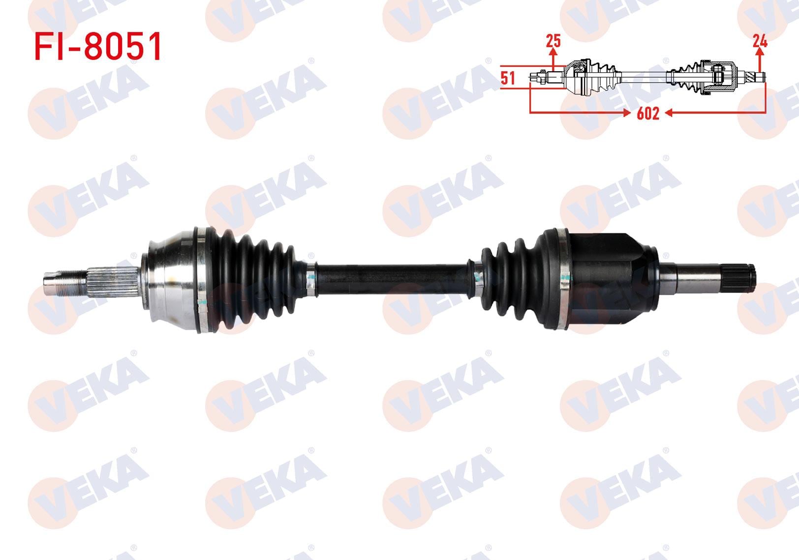 KOMPLE AKS SOL ON FIAT DOBLO (152,263) 1.3 MJT UZUNLUK 602mm 2010-