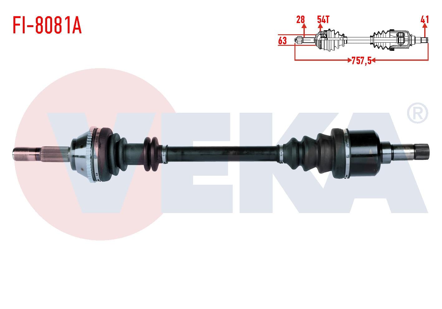 KOMPLE AKS SOL ON FIAT DUCATO (230) 2.5 TDI ABSLI 54 DIS UZUNLUK 757,50mm 1994-2002