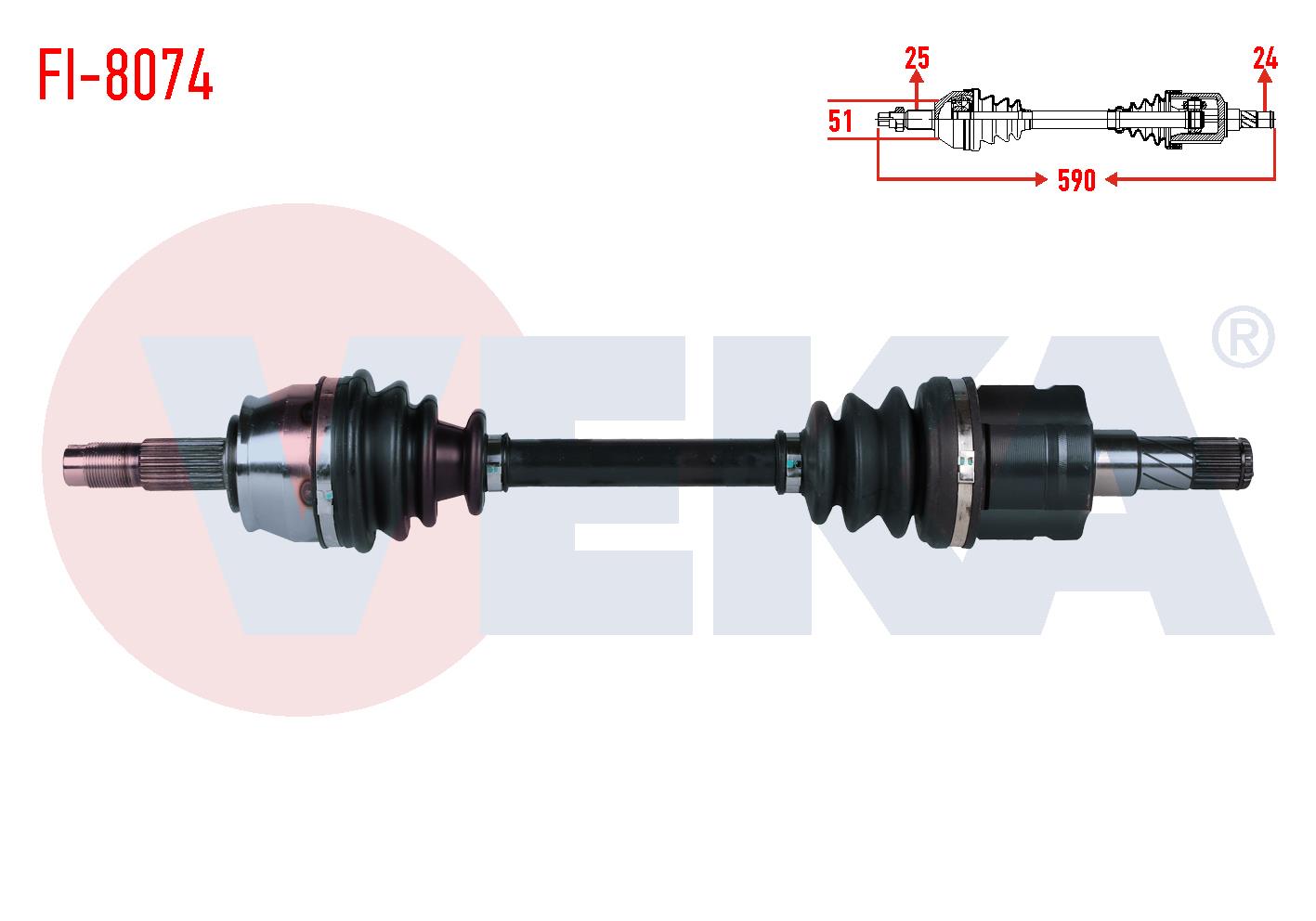 KOMPLE AKS SOL ON FIAT FIORINO (225) 1.3 MJT A-T UZUNLUK 590 mm 2008-2013