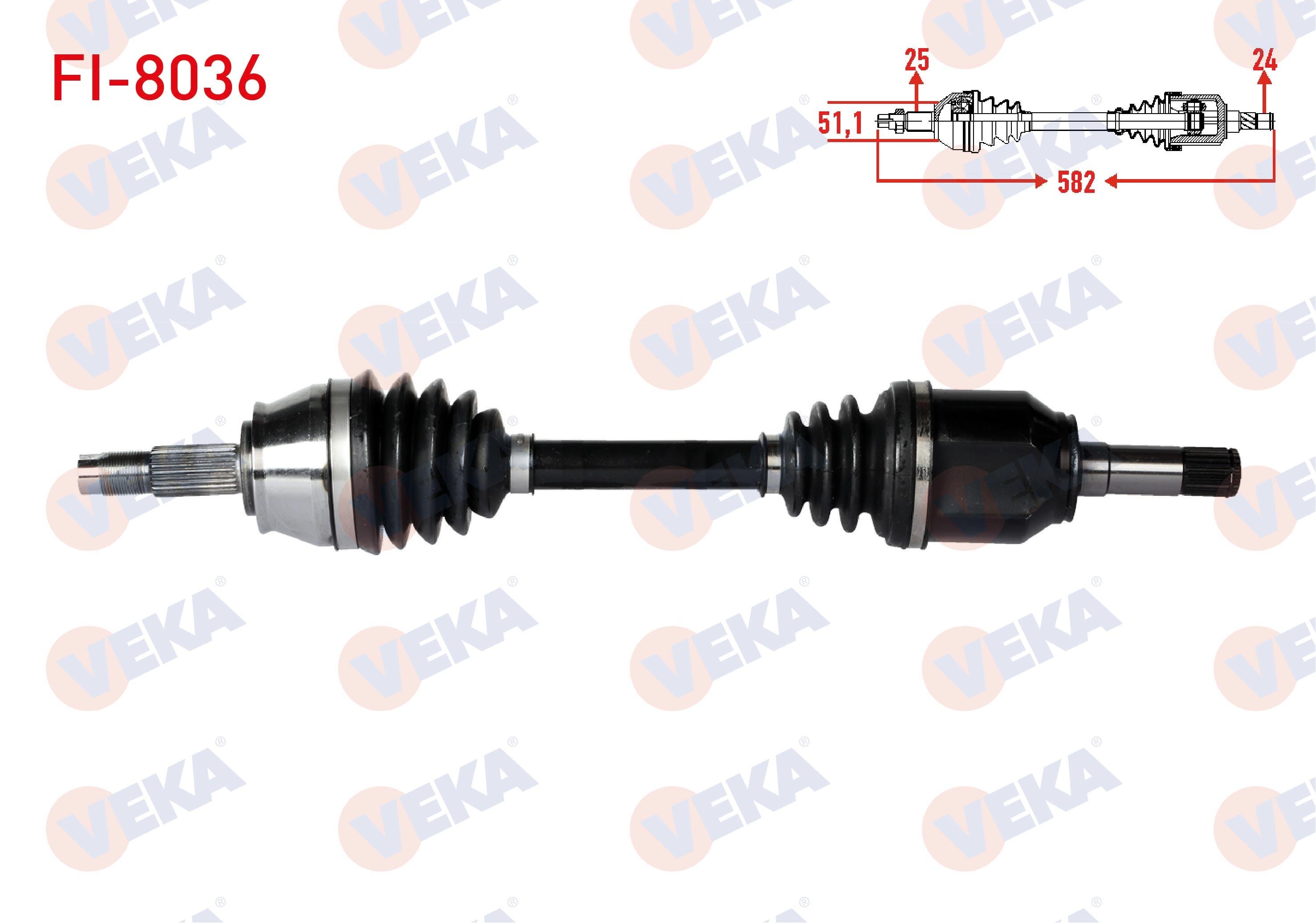 KOMPLE AKS SOL ON FIAT LINEA 1.3 MJT 90 HP UZUNLUK 582mm 2007-