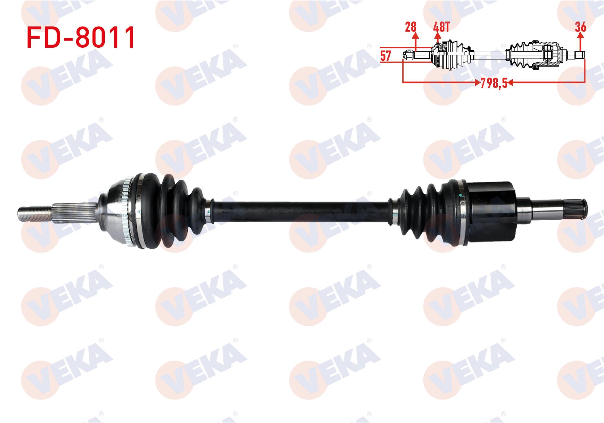 KOMPLE AKS SOL ON FORD TRANSIT (FA_ _) 2.4 TDCI ABSLI 48 DIS UZUNLUK 798,5mm 2000-2006 3C113B437BC 4507300 3C113B437BB 4602023