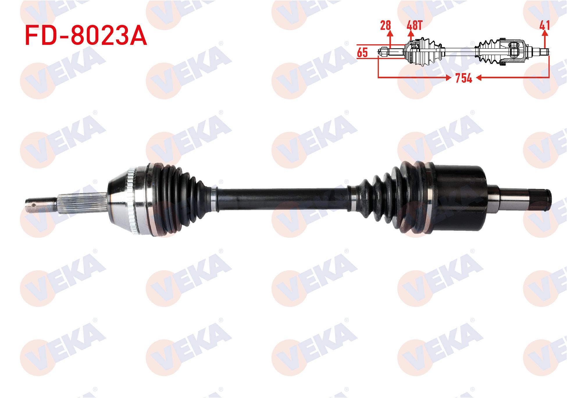 KOMPLE AKS SOL ON FORD TRANSIT (V347) 2.2 TDCI 115PS-140PS (KALIN MIL) ABSLI 48 DIS UZUNLUK 754mm 2006-2014