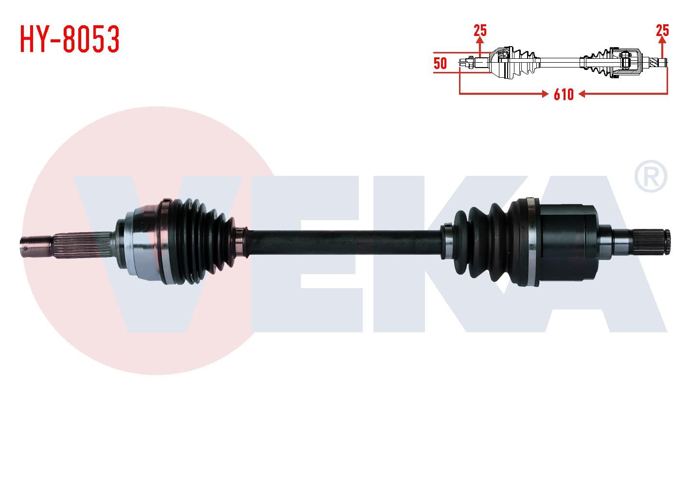 KOMPLE AKS SOL ON HYUNDAI ACCENT I (X-3) 1.3i UZUNLUK 610mm 1994-2000