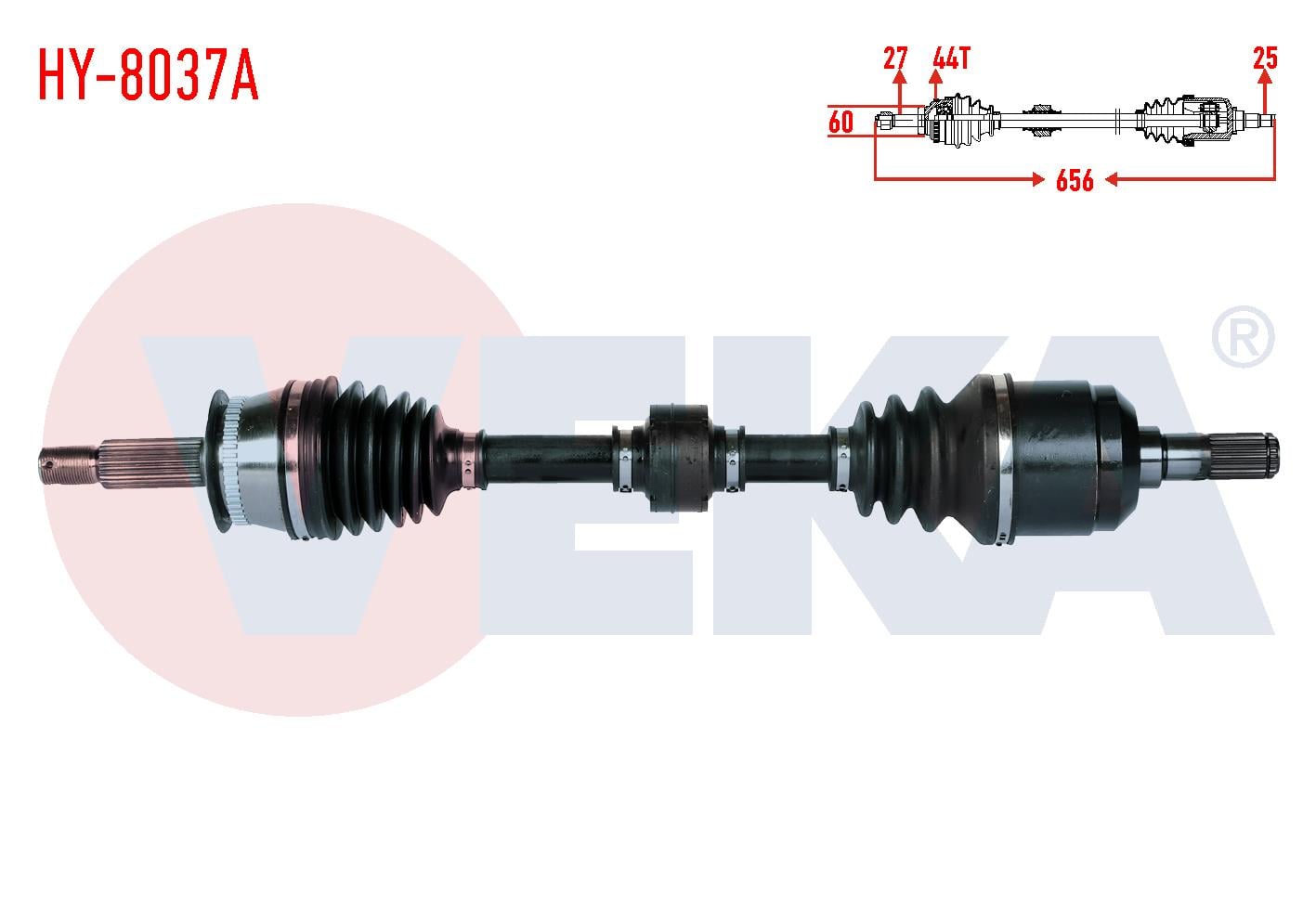KOMPLE AKS SOL ON HYUNDAI ELANTRA 1.6i A-T ABSLI 44 DIS UZUNLUK 656mm 2001-2007