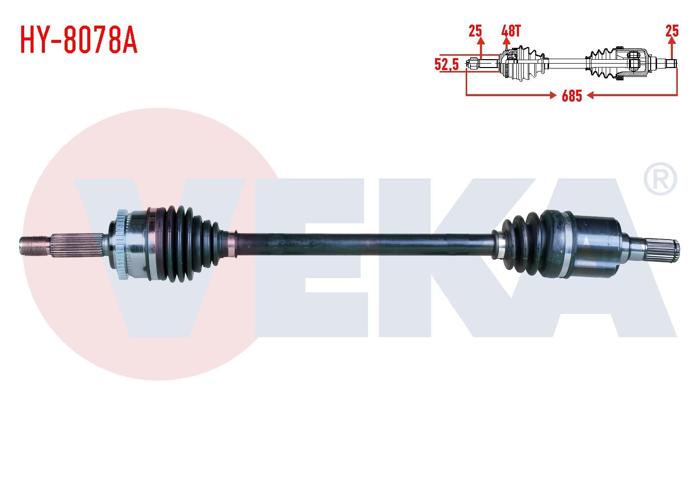 KOMPLE AKS SOL ON HYUNDAI I20 (GB) 1.2 ABSLI 48 DIS UZUNLUK 685mm 2015-