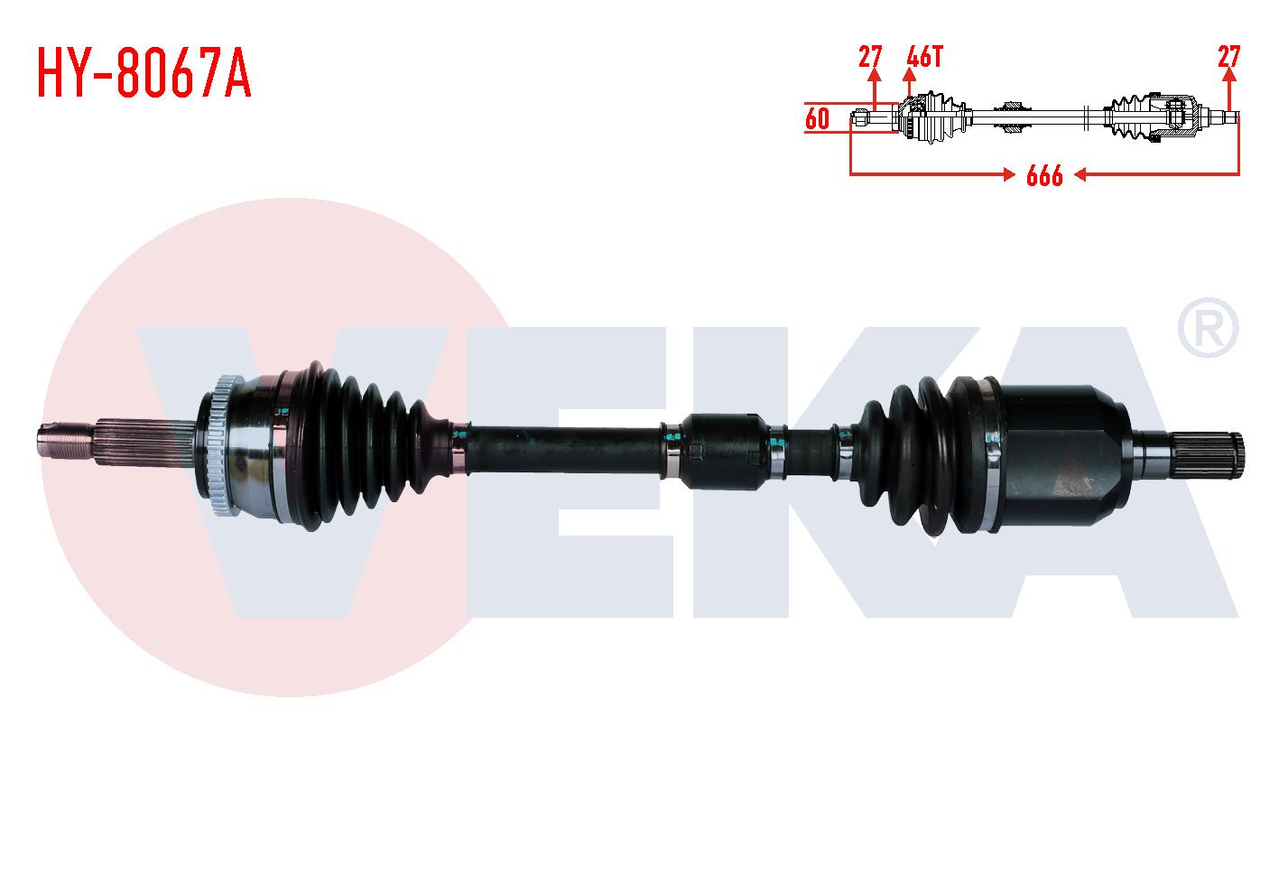 KOMPLE AKS SOL ON HYUNDAI I30 (GD) 1.6 CRDI ABSLI 46 DIS A-T UZUNLUK 666mm 2011-2017