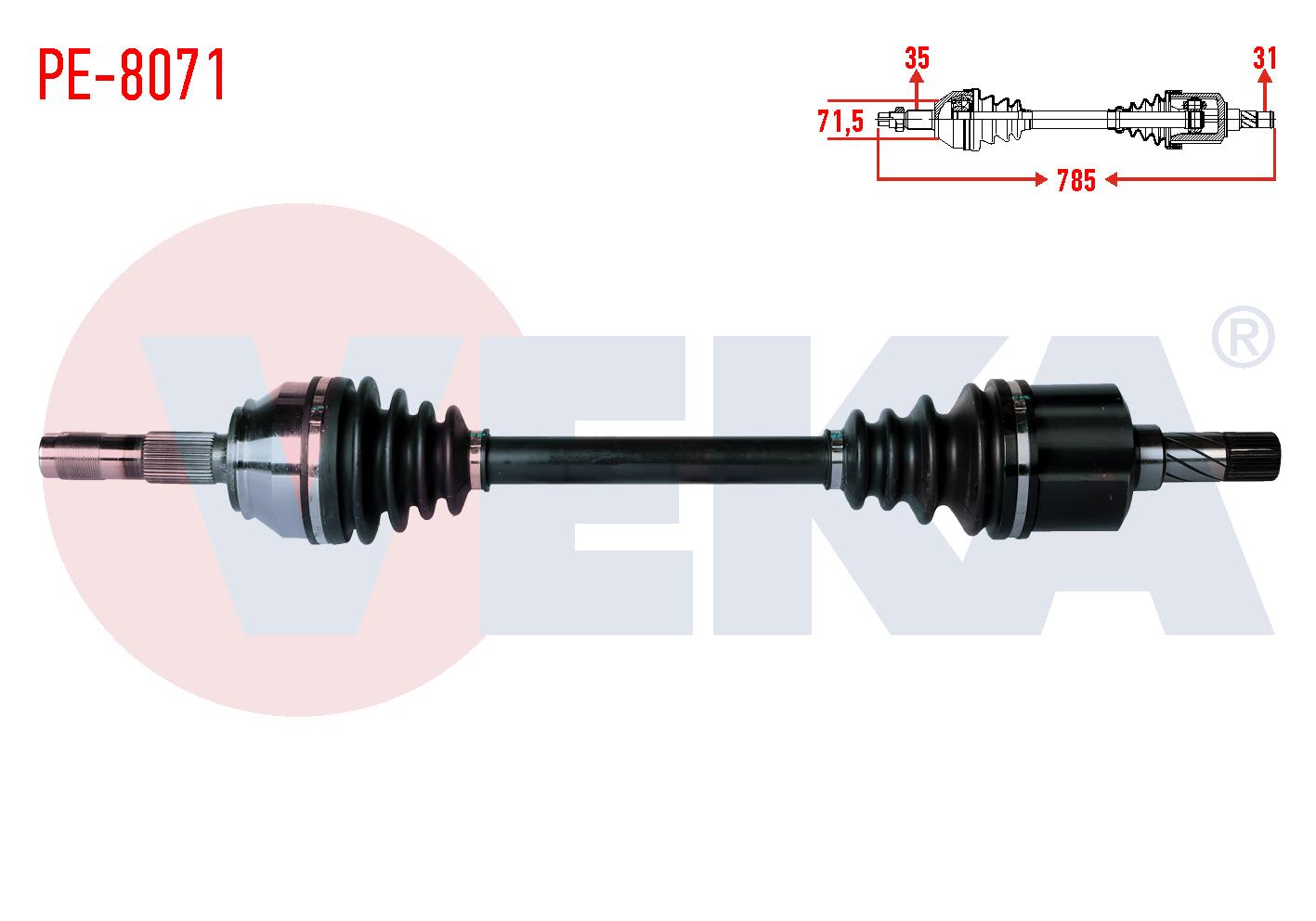 KOMPLE AKS SOL ON KARSAN JEST 2.3 D EURO 5 MT UZUNLUK 785mm 2012-