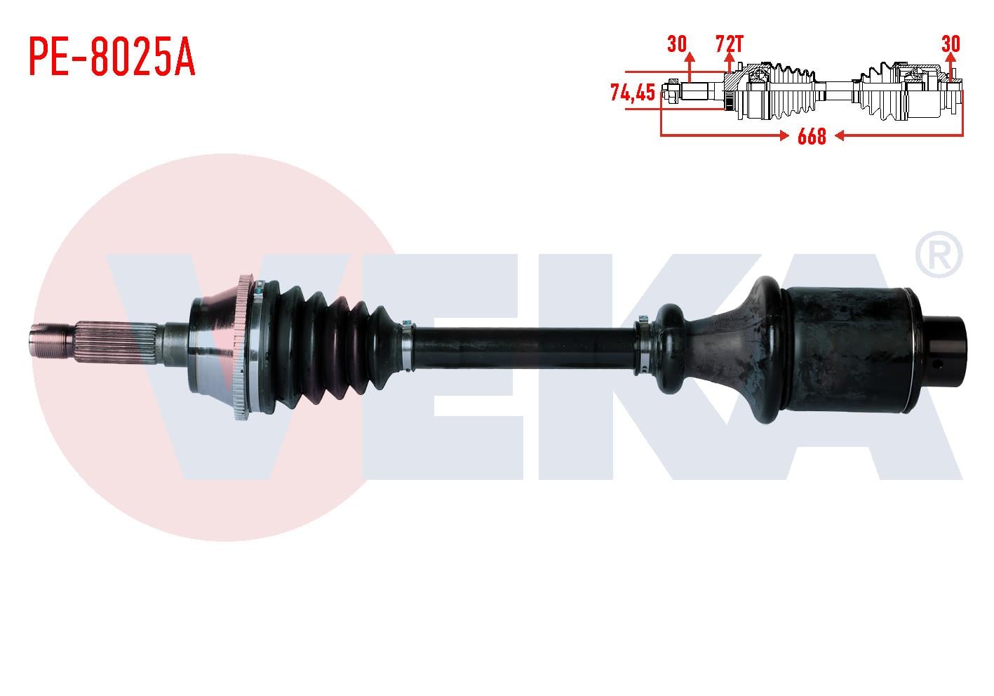 KOMPLE AKS SOL ON KARSAN PREMIER 2.8 D ABSLI 72 DIS UZUNLUK 668mm 2007-2010