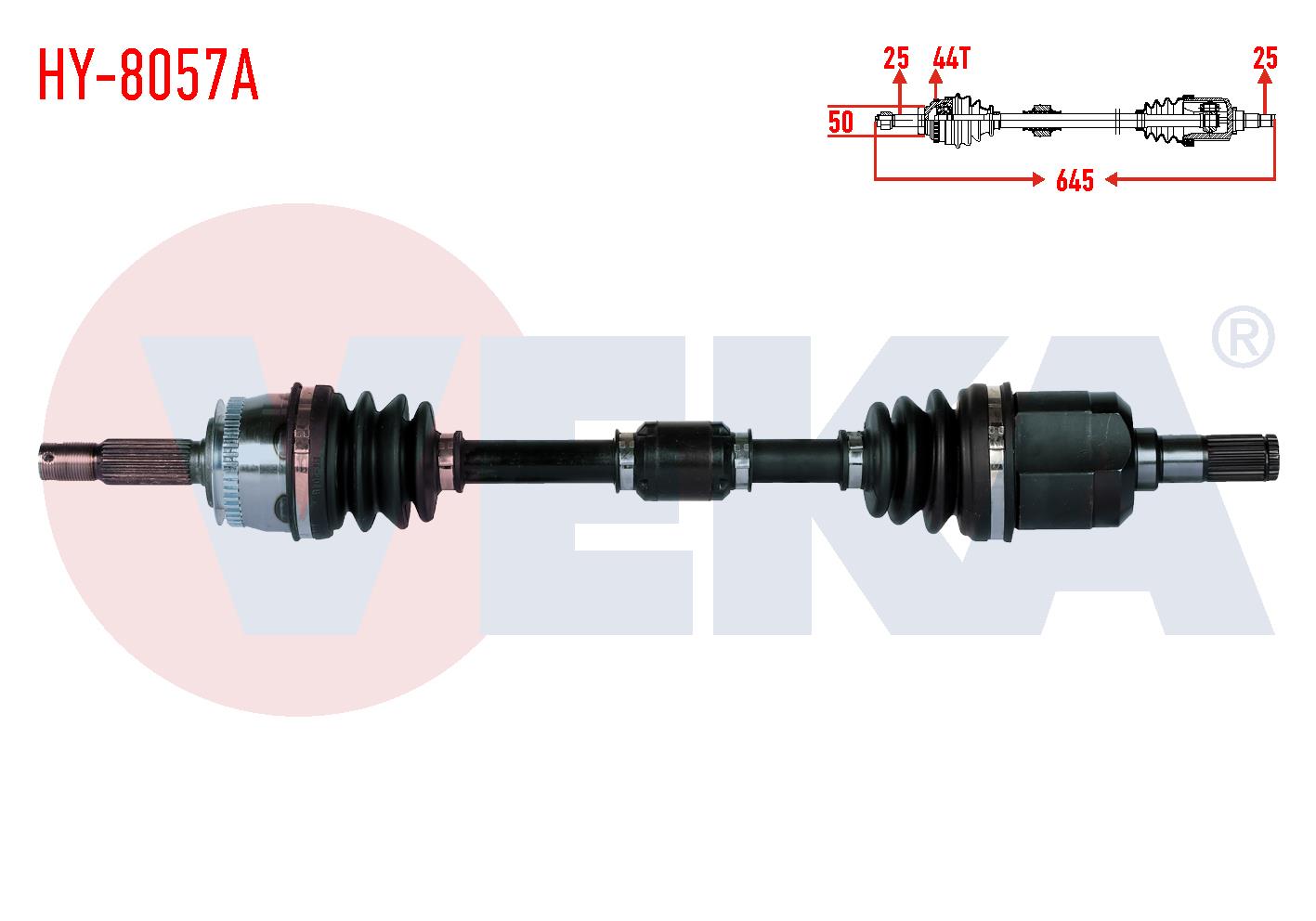 KOMPLE AKS SOL ON KIA CERATO (LD) 1.6i A-T ABSLI 44 DIS UZUNLUK 645mm 2004-2012