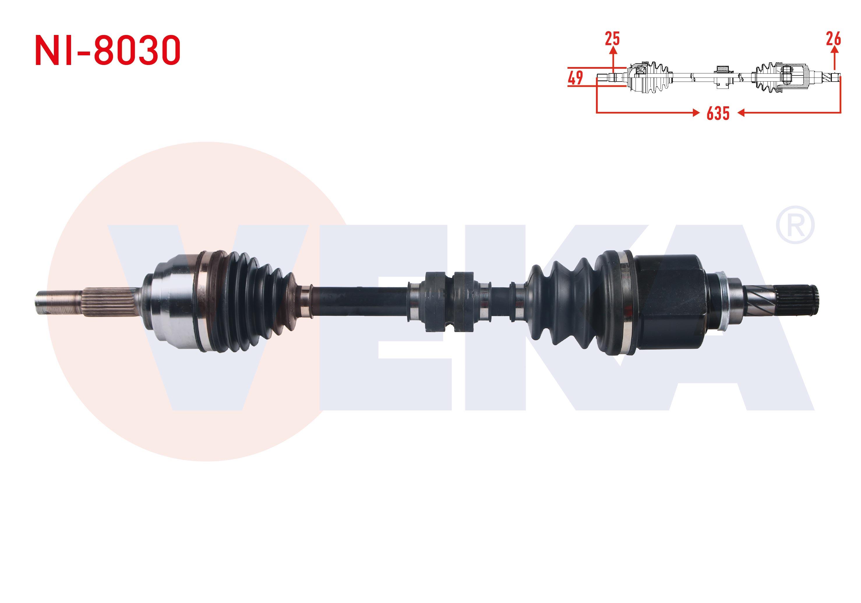 KOMPLE AKS SOL ON NISSAN NOTE (E12) 1.5 DCI M-T UZUNLUK 635 mm 2013-