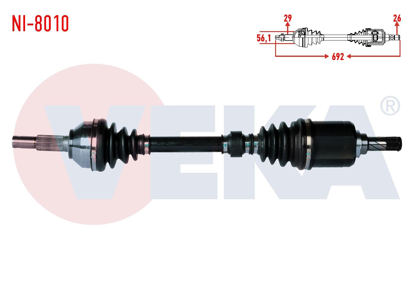 KOMPLE AKS SOL ON NISSAN QASHQAI (J10) 1.5 DCI UZUNLUK 692mm 2007-2014
