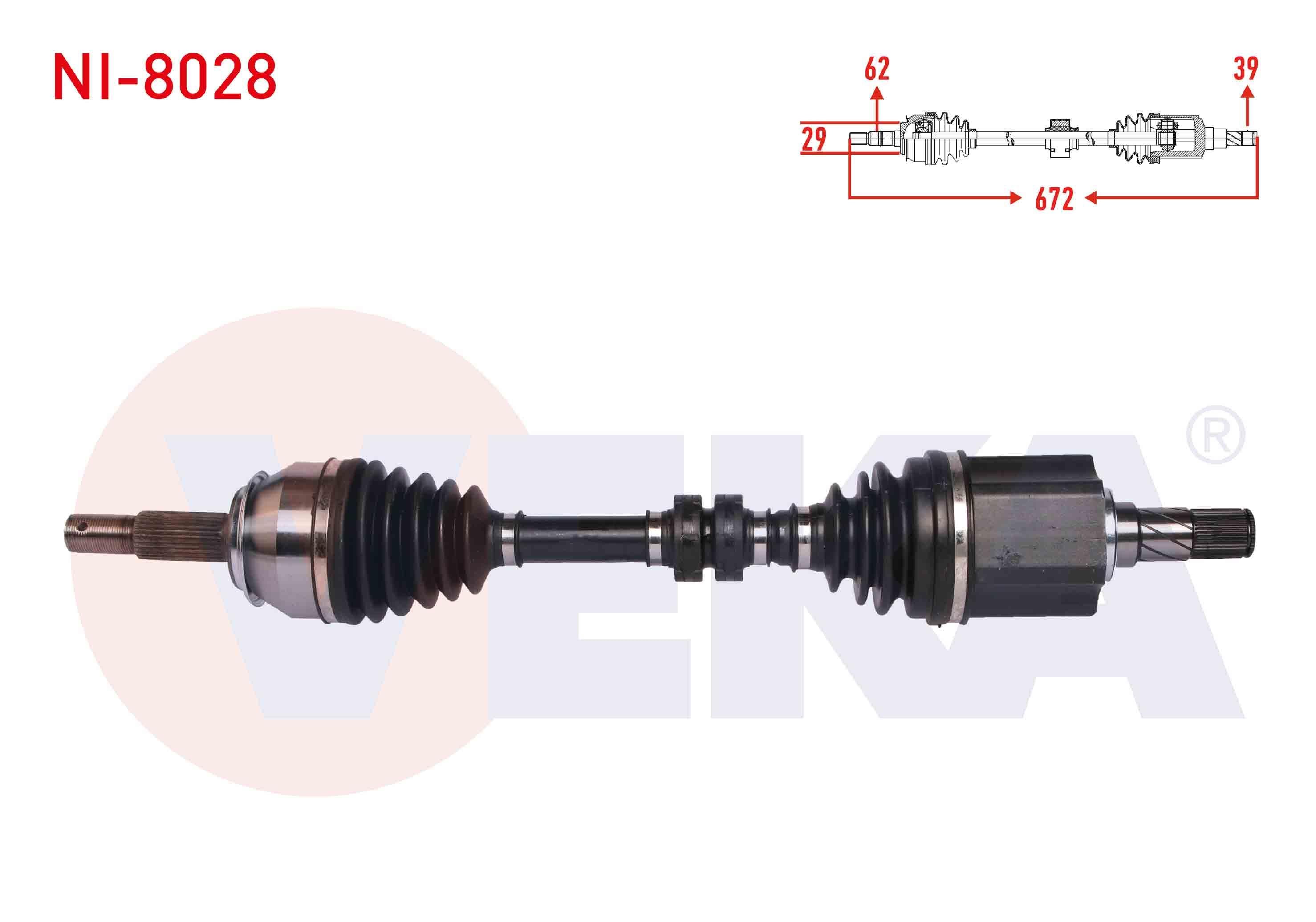 KOMPLE AKS SOL ON NISSAN QASHQAI (J11) 1.6 DCI M-T UZUNLUK 672 mm 2014-