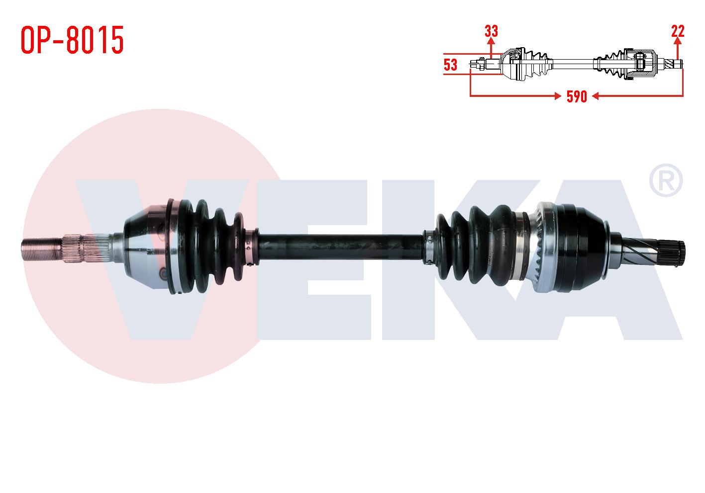 KOMPLE AKS SOL ON OPEL ASTRA H 1.4i UZUNLUK 590mm 2004-2010