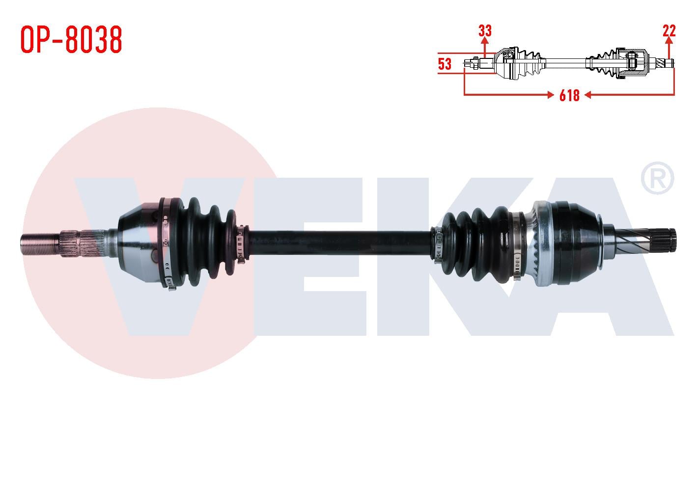 KOMPLE AKS SOL ON OPEL ASTRA J 1.3 CDTI M-T (A13DTE) UZUNLUK 618mm  2009-2016
