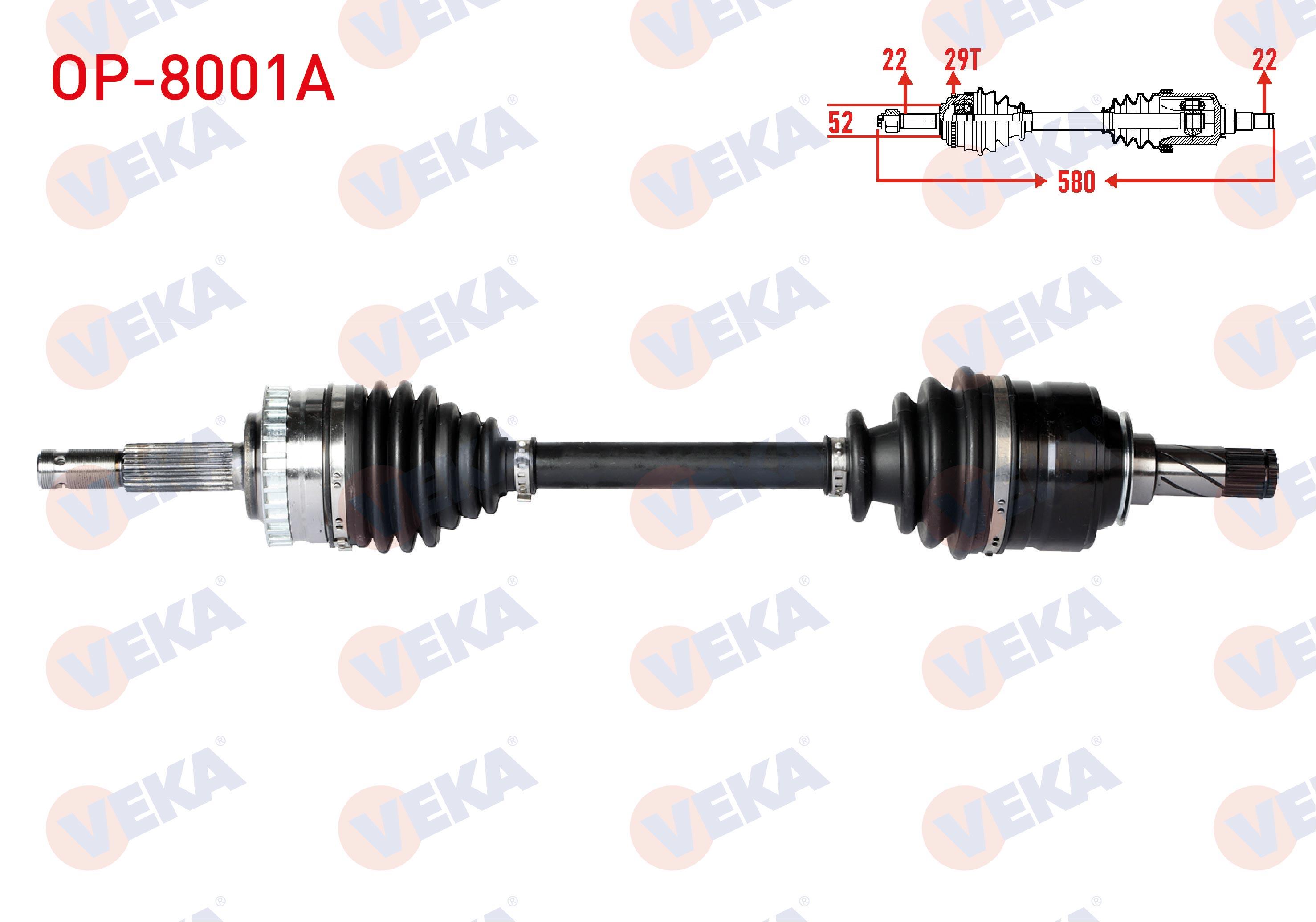 KOMPLE AKS SOL ON OPEL CORSA C 1.3 CDTI ABSLI 29 DIS UZUNLUK 580mm 2000-2006