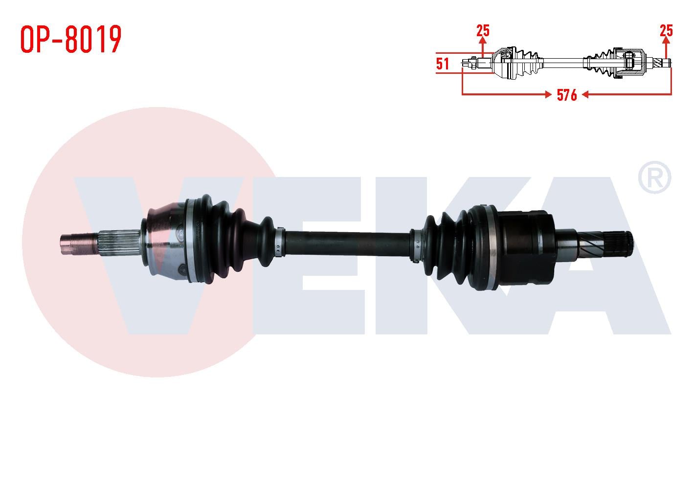 KOMPLE AKS SOL ON OPEL CORSA D 1.3 CDTI  (DTH) UZUNLUK 576mm 2006-2014