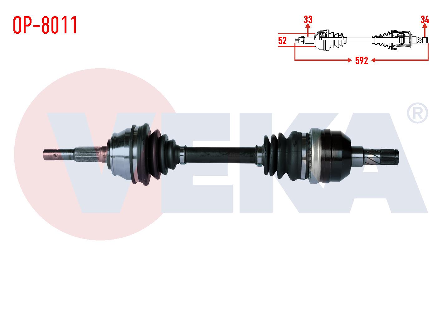 KOMPLE AKS SOL ON OPEL VECTRA A 1.8 UZUNLUK 592mm 1988-1995