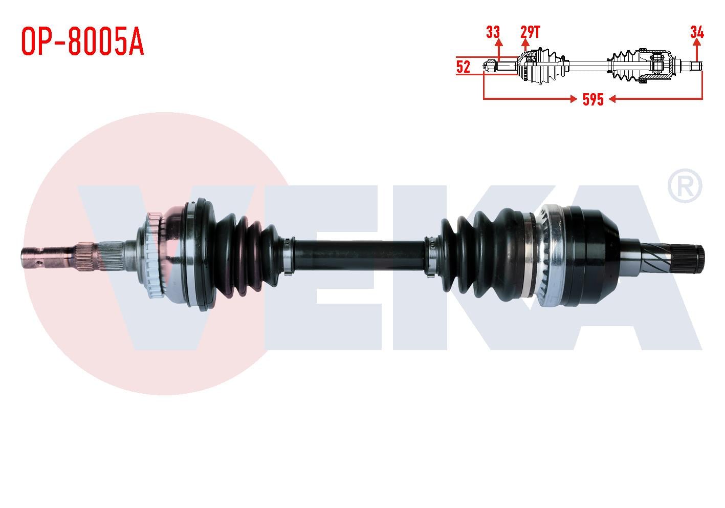 KOMPLE AKS SOL ON OPEL VECTRA B 2.0i ABSLI 29 DIS UZUNLUK 595mm 1995-2003