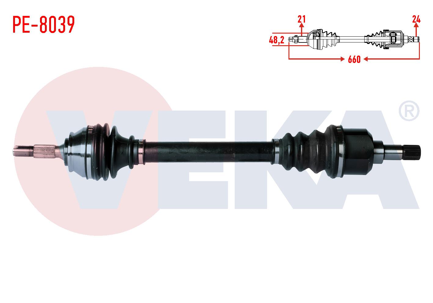 KOMPLE AKS SOL ON PEUGEOT 301 1.6 HDI UZUNLUK 660mm 2012-