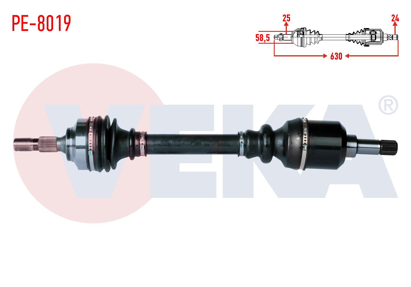 KOMPLE AKS SOL ON PEUGEOT 307 (3A/C) 1.4 HDI BE SANZUMAN UZUNLUK 630mm 2000-2007