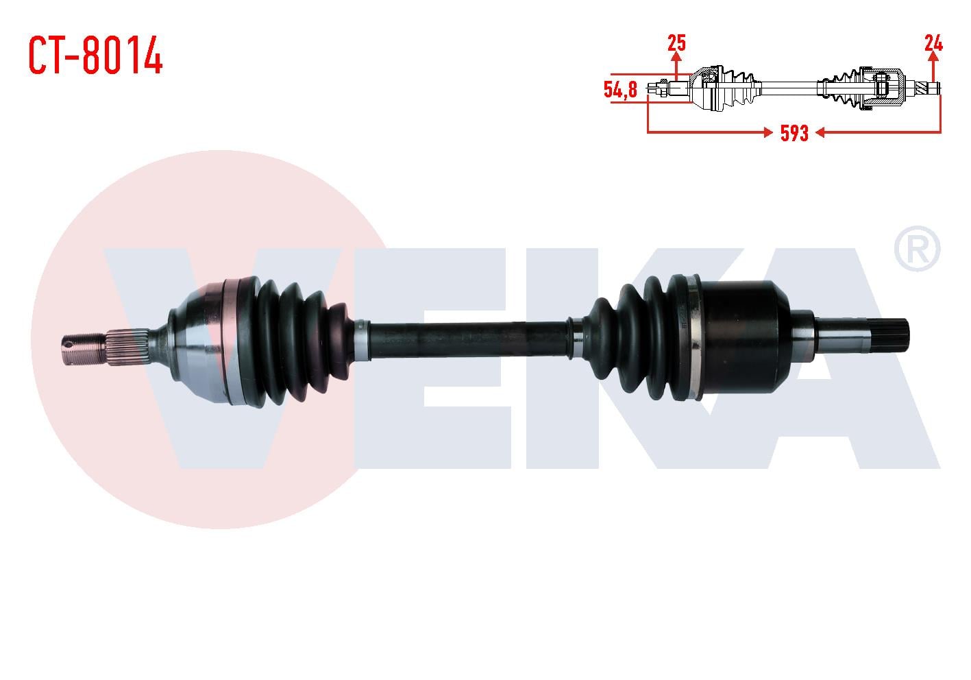 KOMPLE AKS SOL ON PEUGEOT PARTNER (5,5F) 1.9 D UZUNLUK 593mm 1996-2008