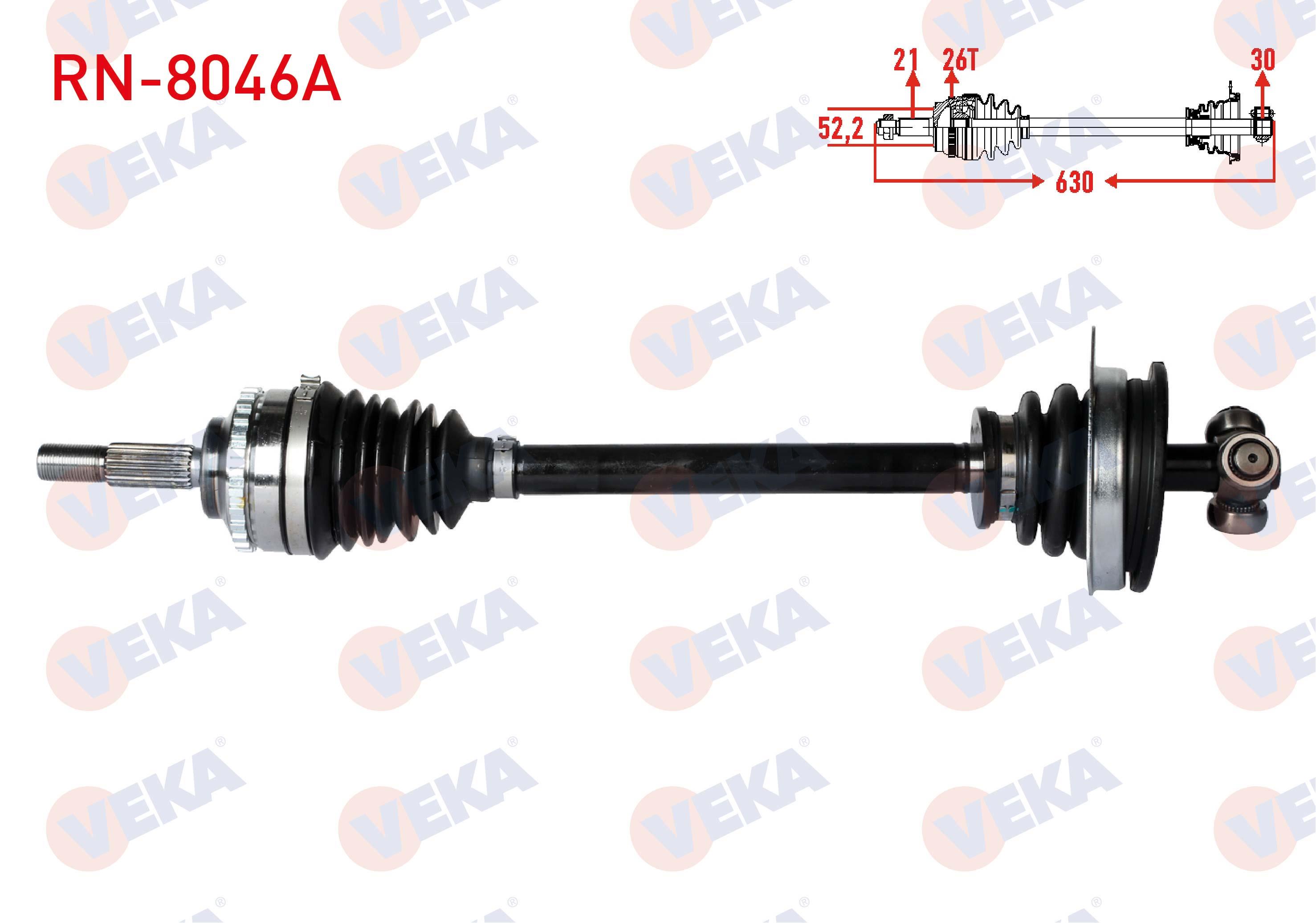 KOMPLE AKS SOL ON RENAULT CLIO II (BB0/1/2,CB0/1/2) 1.5 DCI ABSLI 26 DIS UZUNLUK 630 mm 1998-2005