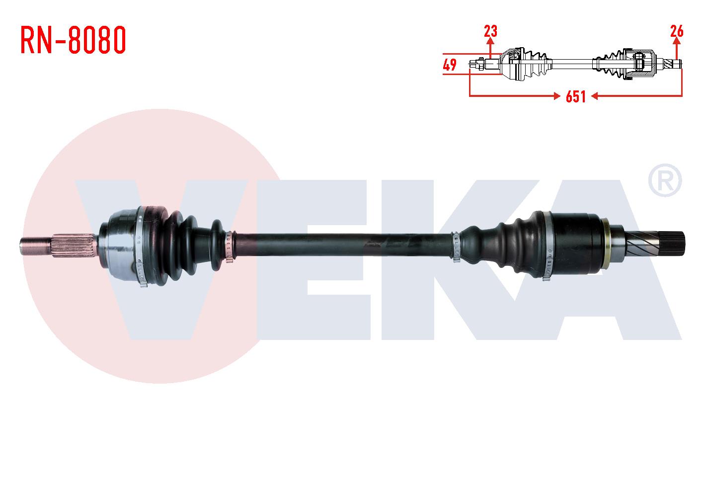 KOMPLE AKS SOL ON RENAULT CLIO III (BR0/1,CR0/1) 1.2i 16v UZUNLUK 651mm  2005-2012