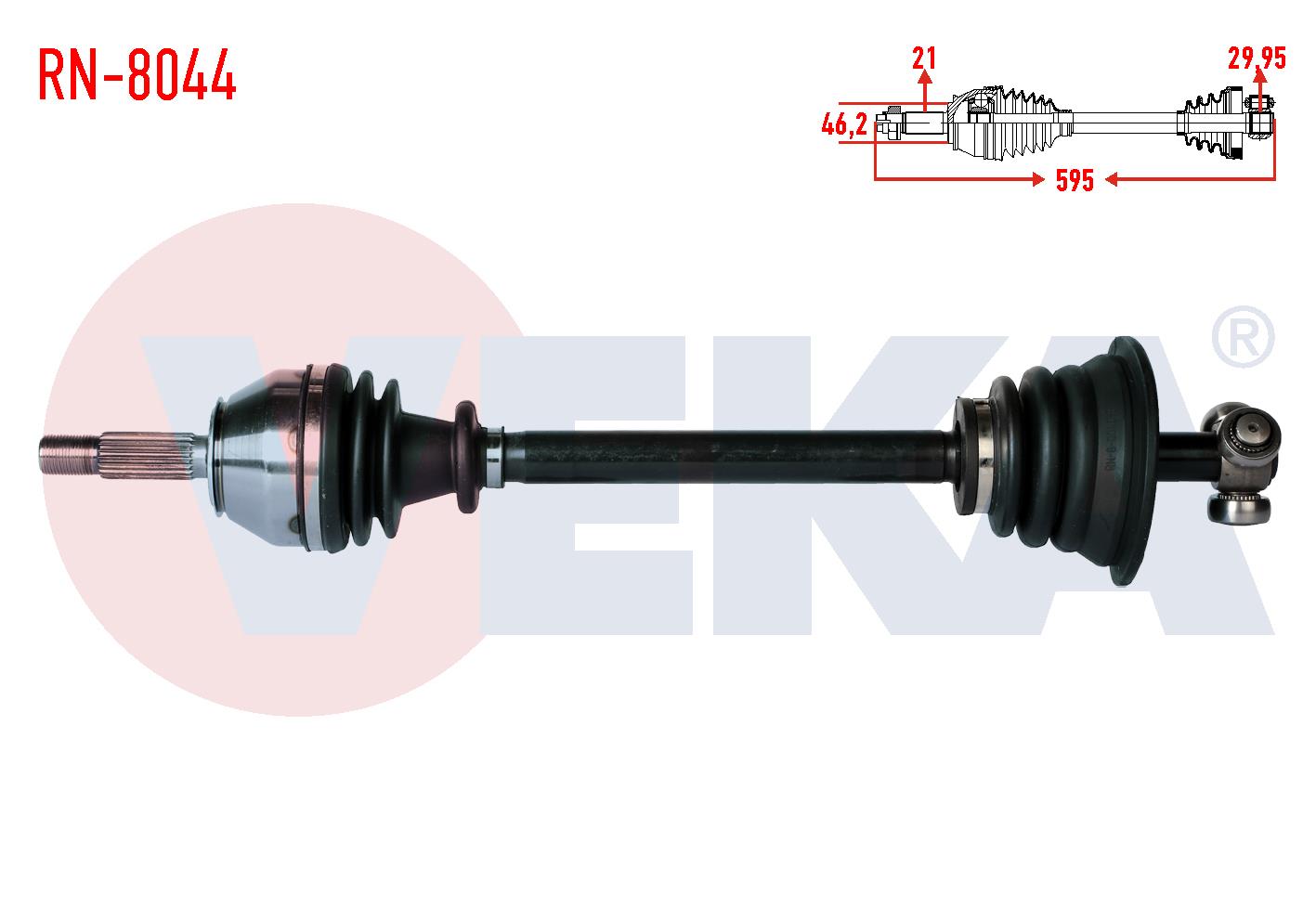 KOMPLE AKS SOL ON RENAULT EXPRESS (F40,G40) 1.9 D UZUNLUK 595 mm 1985-1998