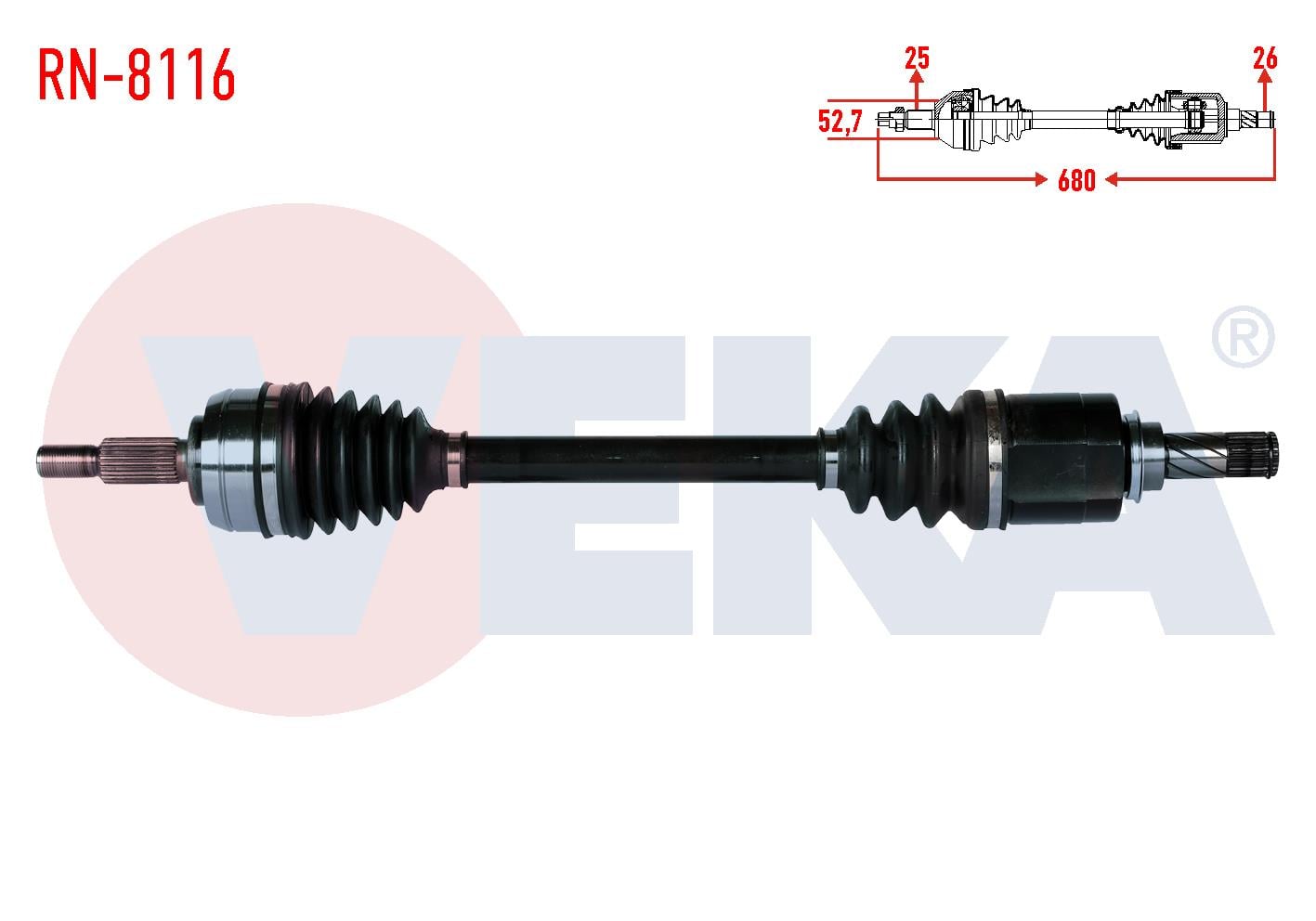 KOMPLE AKS SOL ON RENAULT FLUENCE (L30) 1.5 DCI 6 VITES UZUNLUK 680mm 2009-