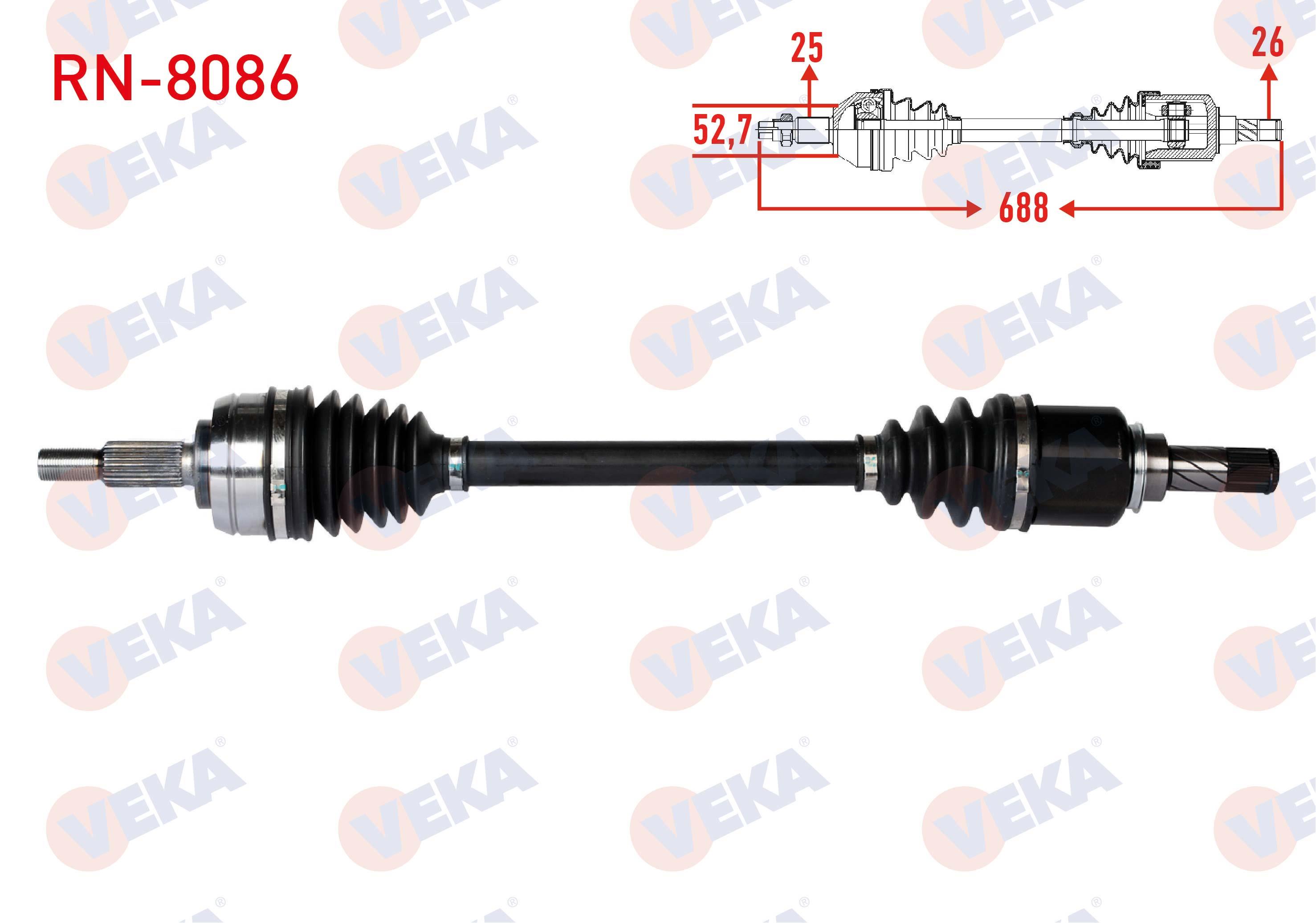 KOMPLE AKS SOL ON RENAULT FLUENCE (L30) 1.5 DCI 5 VITES UZUNLUK 688mm 2009-