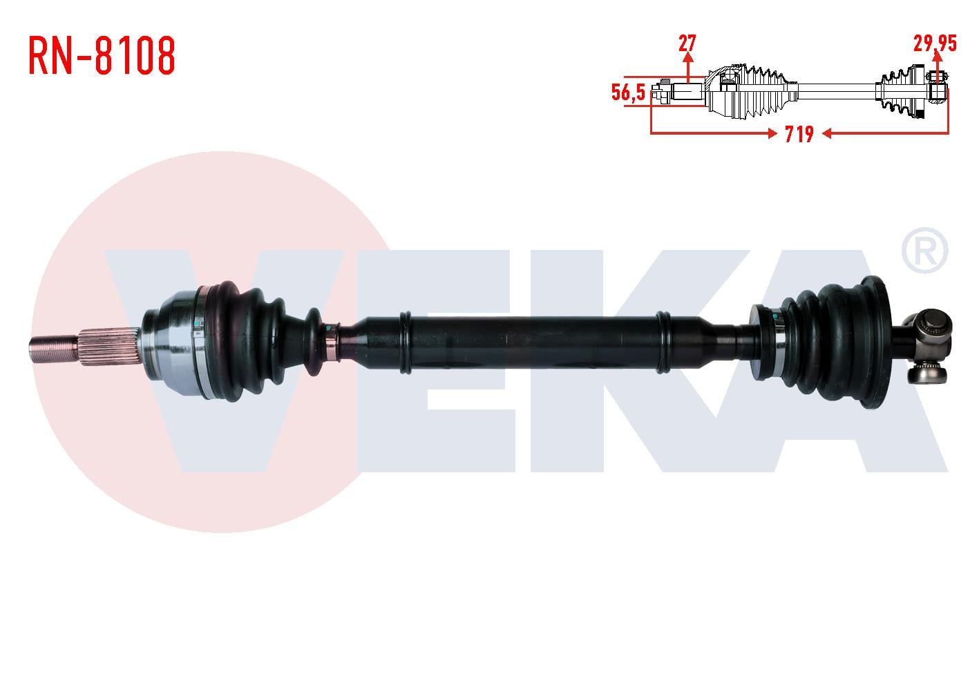 KOMPLE AKS SOL ON RENAULT LAGUNA II (BG0/1) 1.6i 16v M-T JH3 SANZIMAN UZUNLUK 719 mm 2001-2007