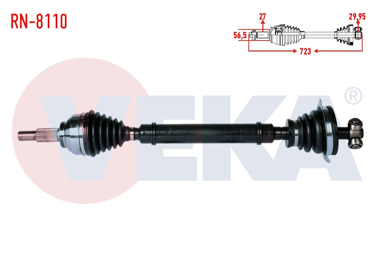 KOMPLE AKS SOL ON RENAULT LAGUNA II (BG0/1) 1.8i 16v 5 VITES M-T JR5 SANZIMAN UZUNLUK 723mm 2001-2007