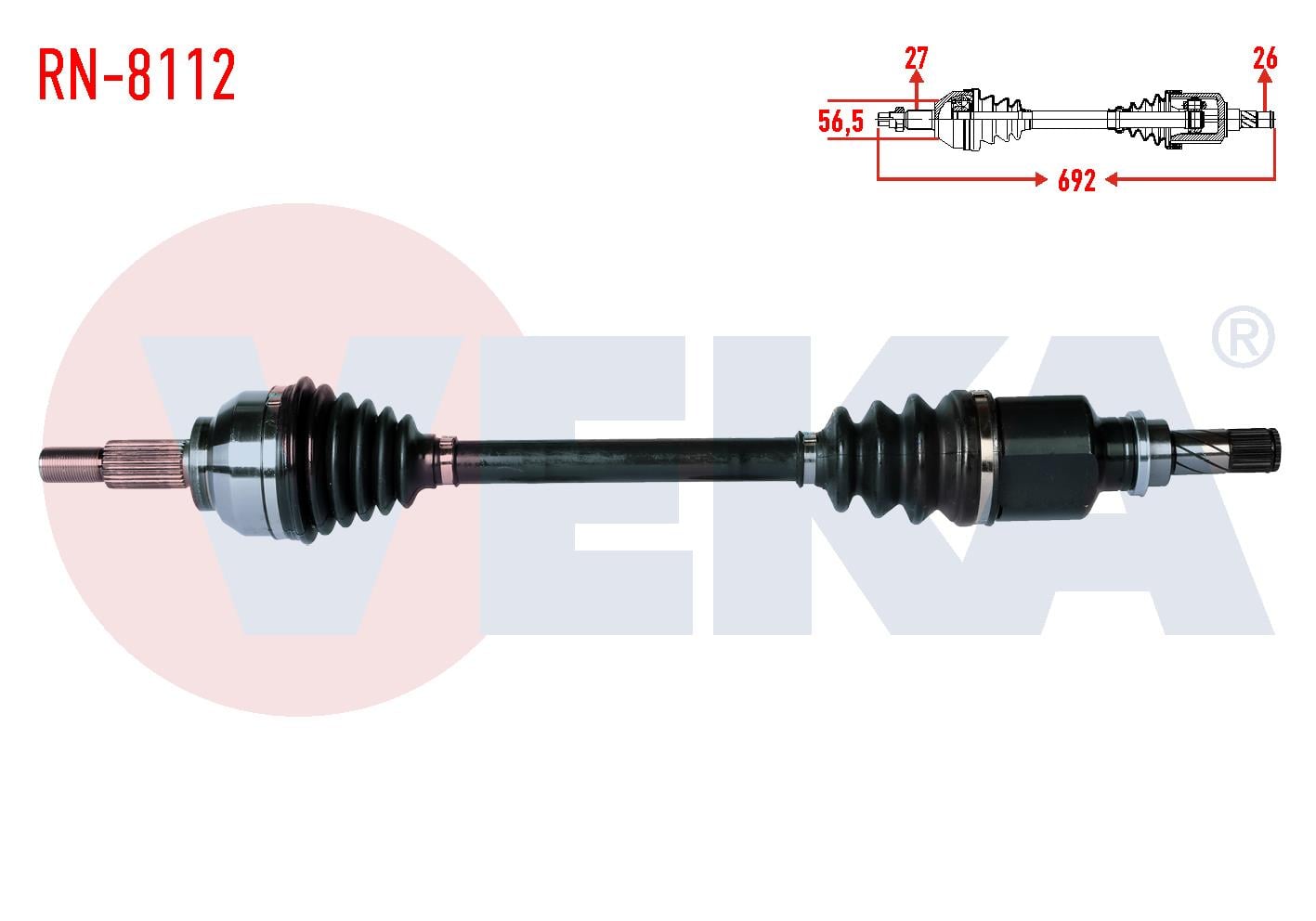 KOMPLE AKS SOL ON RENAULT LAGUNA III (BT0/1) 1.5 DCI 5 VITES M-T SANZIMAN UZUNLUK 692mm 2007-
