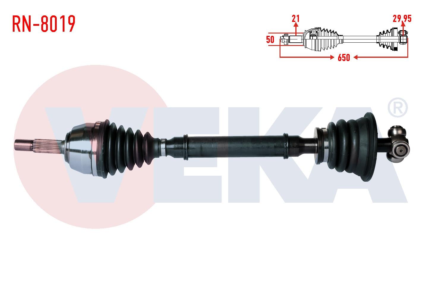 KOMPLE AKS SOL ON RENAULT MEGANE I (BA0/1) 1.6i 8v UZUNLUK 650 mm 1996-2003