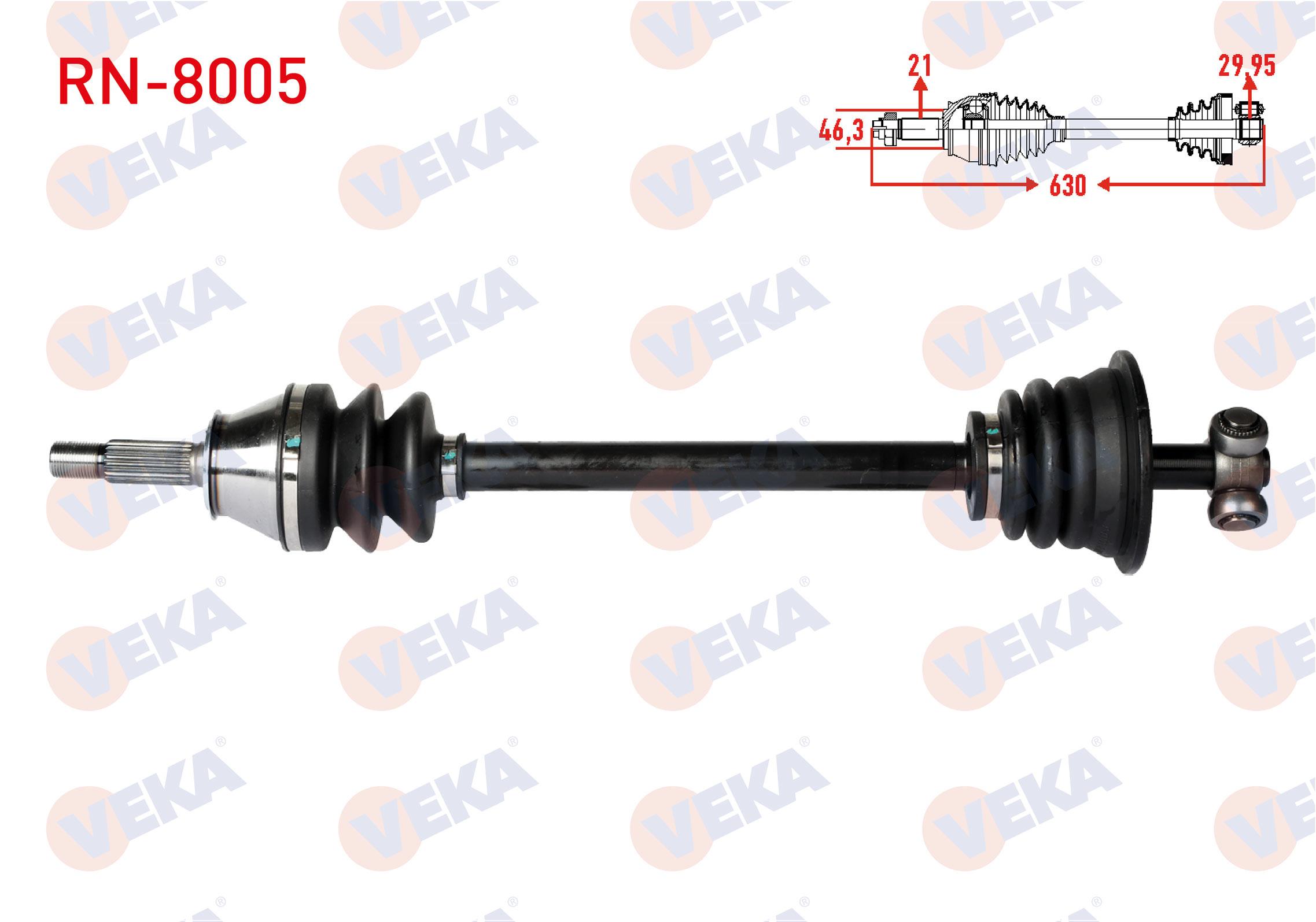 KOMPLE AKS SOL ON RENAULT R9 (L42) 1.4 UZUNLUK 632,7 mm 1985-2000