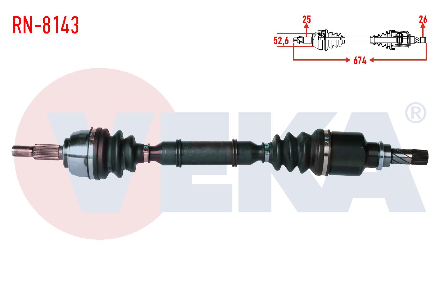 KOMPLE AKS SOL ON RENAULT SCENIC II (JM0/1) 1.5 DCI M-T UZUNLUK 674MM 2003-2009