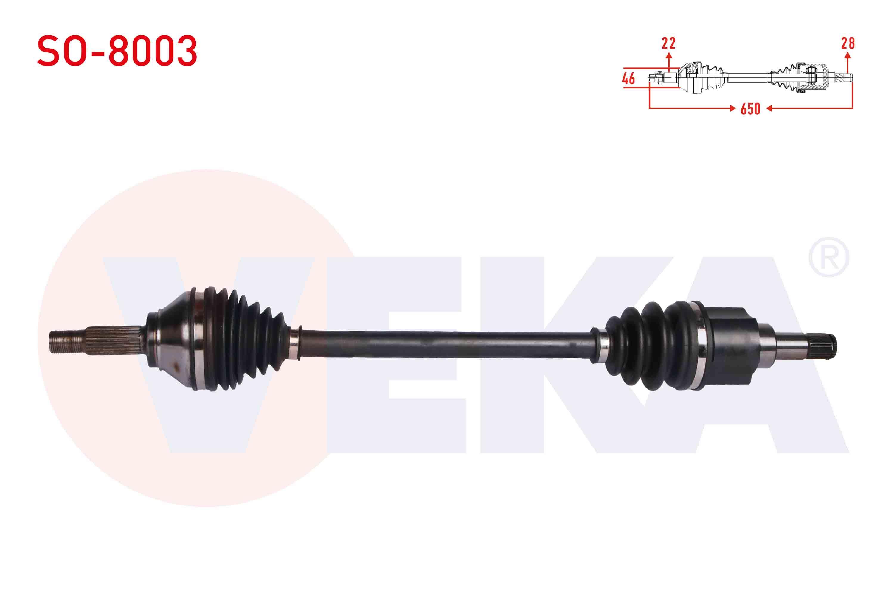KOMPLE AKS SOL ON SKODA CITIGO 1.0 A-T/M-T UZUNLUK 650 mm 2011-