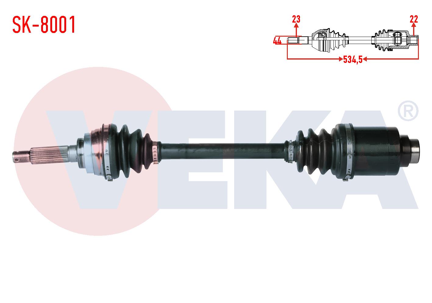KOMPLE AKS SOL ON SUZUKI ALTO I (EC) 0.8  UZUNLUK 534,5mm 1986-1993