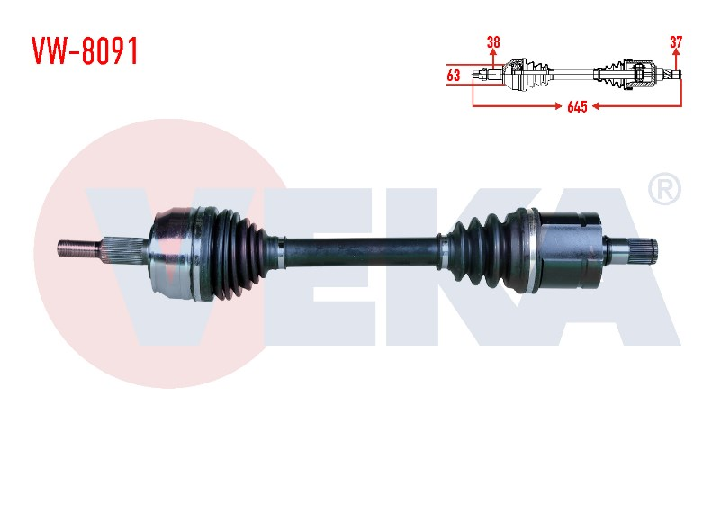 KOMPLE AKS SOL ON T5-T6 140 HB CAAA-CAAB-CAAC-CXHB-CXGB 2,0 TDİ 10- 25807  7E0407271GV 7E0407271GX 7E0407451EX 7E0407451NX 7E0407271P