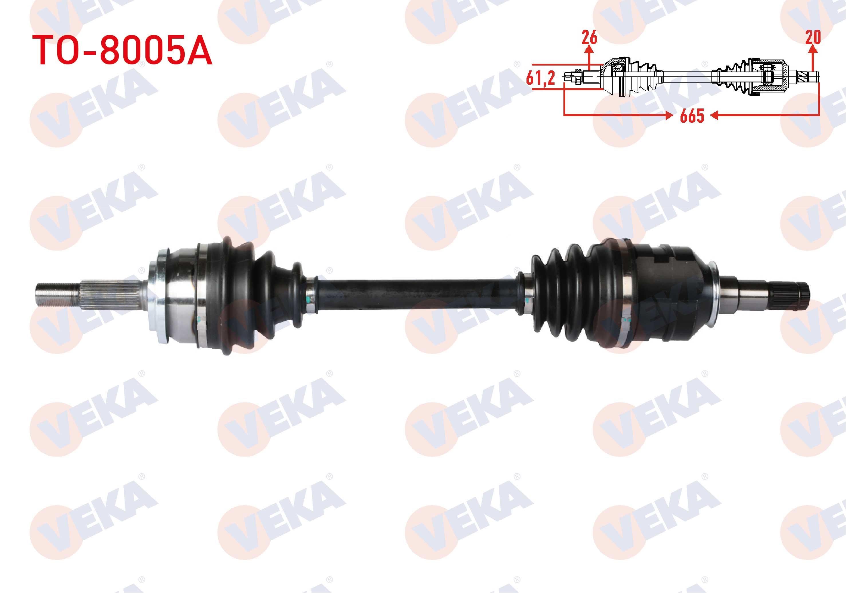 KOMPLE AKS SOL ON TOYOTA COROLLA (E15_) 1.4 D-4D  UZUNLUK 665mm 2007-2012