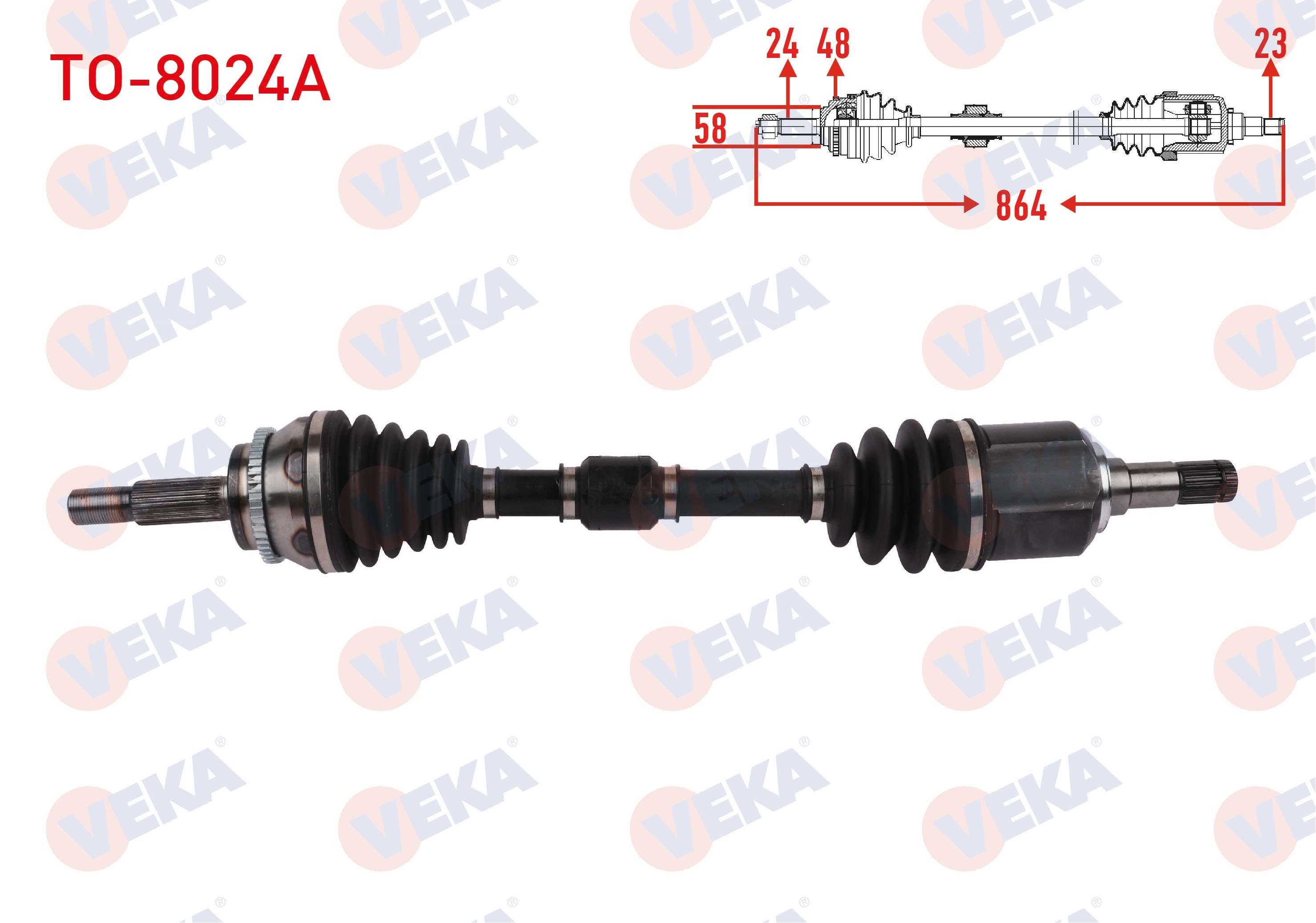 KOMPLE AKS SOL ON TOYOTA VERSO (ZER_, ZZE12_, R1_) 1.6 A-T/M-T ABSLI 48 DIS UZUNLUK 650mm 2004-2009