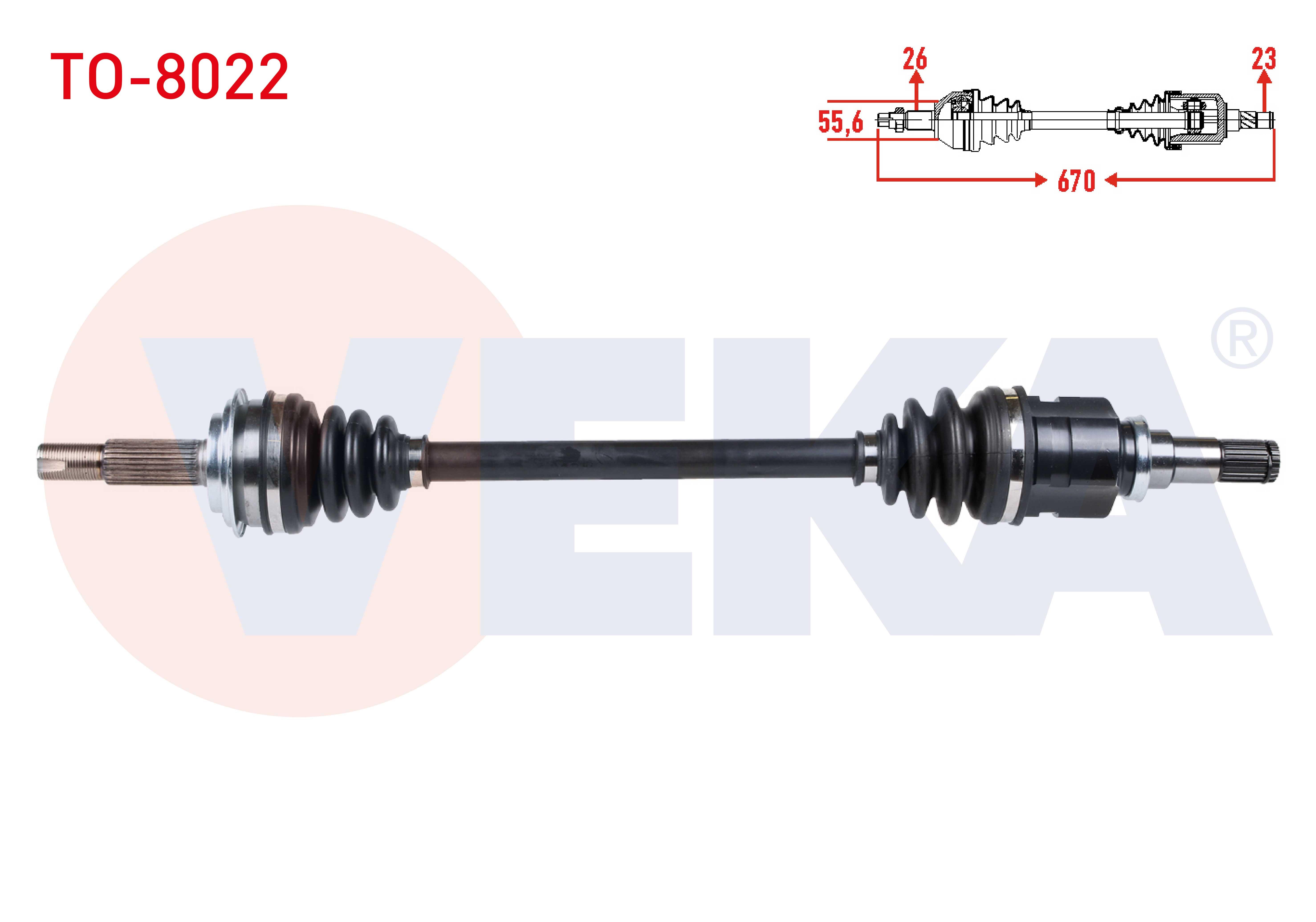 KOMPLE AKS SOL ON TOYOTA YARIS (P9) 1.0 VVT-I M-T UZUNLUK 670mm 2006-2010