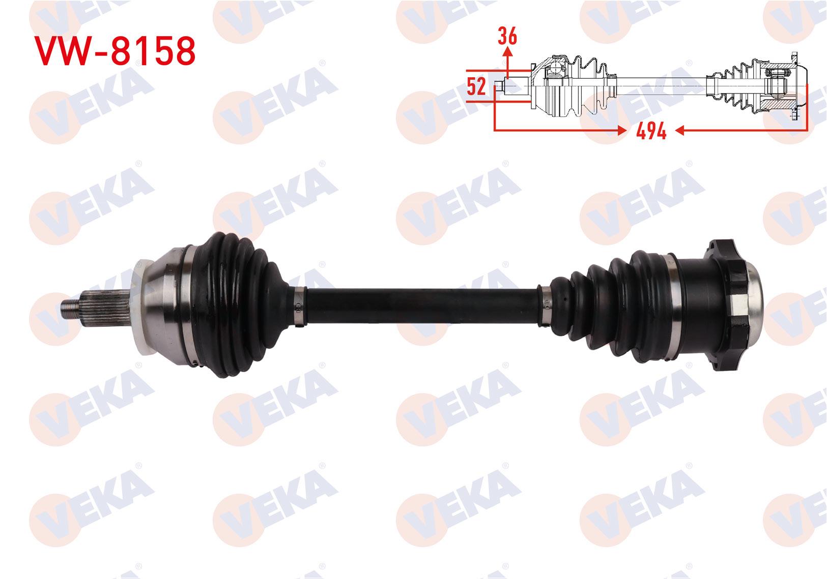 KOMPLE AKS SOL ON UZUNLUK 494mm VW POLO (9N_) 1.4 A-T 2001-2012/ IBIZA (6L1) 1.4 A-T 2002-2007 / CORDOBA (6L2) 1.4 2002-2007/ SKODA FABIA